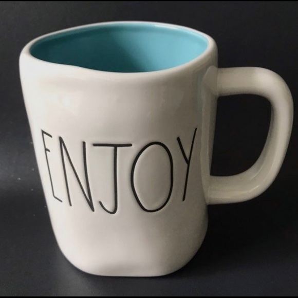 Rae Dunn Enjoy Mug Blue Interior - Picture 1 of 1